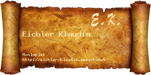 Eichler Klaudia névjegykártya